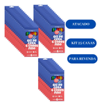 Kit 25 Giz de Cera 6 Cores Infantil Escolar 