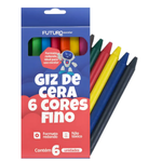 Kit 25 Giz de Cera 6 Cores Infantil Escolar 