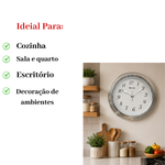 Relógio De Parede Cozinha Silencioso Moderno Redondo Quarto Sala Decorativo Escritório 23cm