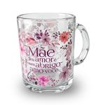 Caneca Mãe 320ml Vidro Presente Dia das Mães Xícara Para Café Chá Decorativa
