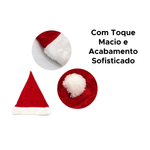 Kit Com 5 Gorros De Papai Noel De Veludo Vermelho Touca Elegância De Natal