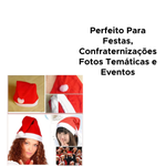 Kit Com 5 Gorros De Papai Noel De Feltro Vermelho Touca Elegância De Natal