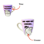Kit Com 5 Canecas Cerâmica 330ml Frases Dizeres Presente Café Chá Sortidas