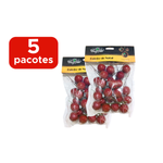 Kit Com 5 Pacotes Cerejas Artificial Decoração De Natal Grinaldas Enfeite Frutas Vermelhas