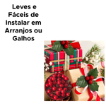 Kit Com 5 Pacotes Cerejas Artificial Decoração De Natal Grinaldas Enfeite Frutas Vermelhas