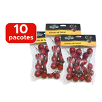 Kit com 10 Pacotes Cerejas Artificiais Natalinas Decoração para Árvore, Guirlanda e Enfeites