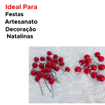 Cerejas Artificial Para Decoração De Natal Grinaldas Enfeite Natalino Frutas Vermelhas