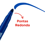 Caneta Pincel Atomico Marcador Canetão Permanente Recarregável Ponta Redonda Cores