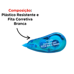 Kit com 6 Fitas Corretivas 5mm x 6m Sortidas Escolar