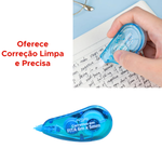 Kit com 6 Fitas Corretivas 5mm x 6m Sortidas Escolar