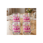 Kit 4 Canecas Vidro Dia das Mães 320ml Especial