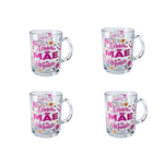 Kit 4 Canecas Vidro Dia das Mães 320ml Especial