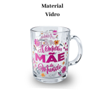 Kit 4 Canecas Vidro Dia das Mães 320ml Especial