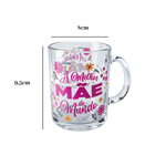 Kit 4 Canecas Vidro Dia das Mães 320ml Especial