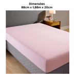 Lençol Com Elástico Microfibra Avulso De Solteiro 100% Poliéster 88cm x 1,88m x 20cm