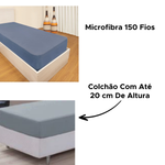 Lençol Com Elástico Microfibra Avulso De Solteiro 100% Poliéster 88cm x 1,88m x 20cm