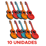 Kit 10 Violão De Brinquedo Colorido De Plástico Viola Musical Brinquedos Para Prenda 