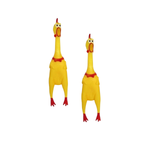 Kit 2 Mordedor Cachorro Galinha Borracha Apito Sonoro