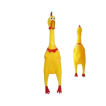 Kit 2 Mordedor Cachorro Galinha Borracha Apito Sonoro