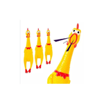 Kit 2 Mordedor Cachorro Galinha Borracha Apito Sonoro
