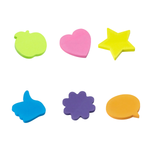 Kit com 6 Mini  Blocos de Anotações Formas Adesivo Neon Soul Smart Notes
