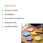 Kit com 6 Mini  Blocos de Anotações Formas Adesivo Neon Soul Smart Notes