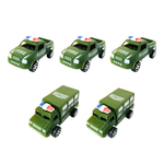 Kit com 5 Carrinhos Infantil Tropa Militar a Fricção Prenda Festa