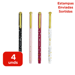 Kit Com 4 Canetas Esferográfica 0.7mm unic Stamp Original Para Escola Faculdade