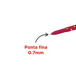 Kit Com 4 Canetas Esferográfica 0.7mm unic Stamp Original Para Escola Faculdade