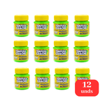 Kit 12 Tintas Guache 15ml Verde Folha Escolar Artesanato Pintura