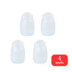Kit Com 4 Saleiros De Plástico Com Tampa Branca Porta Sal Cozinha Compacto