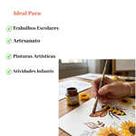 Kit 12 Tintas Guache 15ml Marrom Escolar Artesanato Pintura