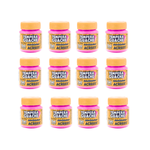 Kit 12 Tintas Guache 15ml Rosa Escolar Artesanato Pintura