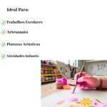 Kit 12 Tintas Guache 15ml Rosa Escolar Artesanato Pintura