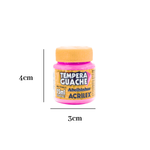 Kit 12 Tintas Guache 15ml Rosa Escolar Artesanato Pintura