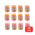 Kit 12 Tintas Guache 15ml Rosa Escolar Artesanato Pintura