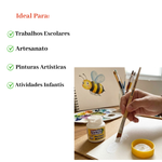Kit 12 Tintas Guache 15ml Branco Escolar Artesanato Pintura