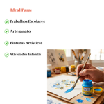 Kit 12 Tintas Guache 15ml Azul Turqueza Escolar Artesanato Pintura