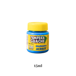 Kit 12 Tintas Guache 15ml Azul Turqueza Escolar Artesanato Pintura