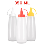 Conjunto Bisnaga Para Molhos De Lanche Ketchup Maionese Mostarda Para Lanchonete  Restaurante - 350ML