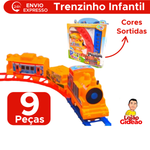 Brinquedo Trenzinho Infantil Pilha Para Menino E Menina Brinquedo Educativo De Trem Para Crianças 9 Peças