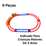 Brinquedo Trenzinho Infantil Pilha Para Menino E Menina Brinquedo Educativo De Trem Para Crianças 9 Peças