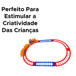 Brinquedo Trenzinho Infantil Pilha Para Menino E Menina Brinquedo Educativo De Trem Para Crianças 9 Peças