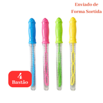 Kit Com 4 Bastao Lanca Bolhas Espadinha Prenda Lembrancinha Festa Infantil Sortidos