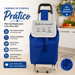 Carrinho De Compras Feira Supermercado com Rodas Dobrável Suporta 30 Kg 