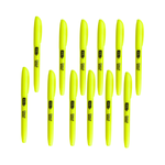 Kit Com 12 Marca Texto Fluorescente Amarelo Grifa Para Escola