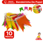 Bandeirinhas De Seda Papel Festa junina São João Caipira Com 10 Metros De Barbante