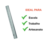 Kit Com 4 Régua de Alumínio 30 Cm Escolar Medidor Resistente Escritório Metálica