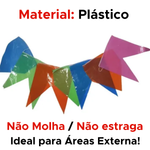 Kit 150 Metros Bandeirinhas Festa Junina De Plastico São João Caipira Resistente Colorida