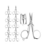 Kit 12 Tesouras Dobráveis Portáteis Aço Inox Mini Tesoura De Bolso